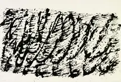 Henri Michaux, Ohne Titel, Tuschpinsel auf FIDELIS MBM (Arches France) (Wasserzeichen)