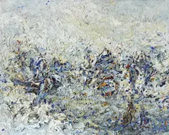 Bernd Schwarzer, Ohne Titel (Seelandschaft), Öl auf Leinwand