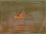 Brennendes Schiff by Norbert Schwontkowski, 2004, Öl und Pigment auf Leinwand, sold May 2019