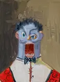 The blue Rodrigo by George Condo, 2009, Öl auf Leinwand, sold May 2019