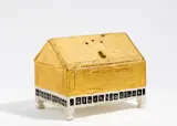 Martin Assig, Tabernakel, 2009, Enkaustik und Blattgold auf Holz