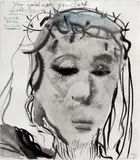 Marlene Dumas, "You could ask yourself would - Jesus have done the same?", 1994, Mischtechnik auf Papier