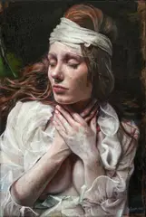 Martin Eder, "Schutz/Protection", 2015, Öl auf Leinwand
