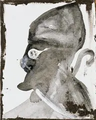 "(Gevatter III) Westen" by Jonathan Meese, 2004, Öl auf Leinwand, sold May 2019