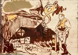 Ohne Titel by Neo Rauch, 2008, Tuschestift und Öl auf Papier, sold May 2019
