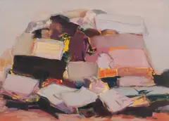 Said Baalbaki, Überreste 2, 2010, Öl auf Spanholzplatte