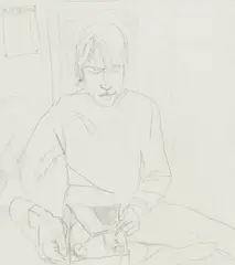 Stephanie Dost, "bei Simon, gegenseitig zeichnen", 2007, Grafit auf Papier