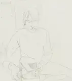 Stephanie Dost, "bei Simon, gegenseitig zeichnen", 2007, Grafit auf Papier