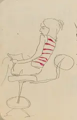 Stephanie Dost, Ohne Titel (Palermo), 2006, Grafit und Faserstift auf Seite aus einem Skizzenbuch