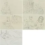 Stephanie Dost, Konvolut von 5 Arbeiten, 2006/2007, Bleistift auf Papier