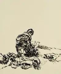 Der Zeichner by Ondrej Drescher, Ohne Jahr, Tusche auf Papier, sold Jan 2021