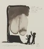 Marlene Dumas, Schets voor een monument voor de Vrede, 1993, Lithographie und Bleistift auf Bütten