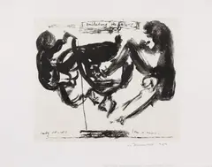 "imitating the fathers" by Marlene Dumas, 1989, Lithografie auf Zerkall-Velin, sold Oct 2019