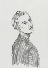 Ohne Titel by Stephan Balkenhol, 2012, Kreide auf Papier, sold Oct 2019