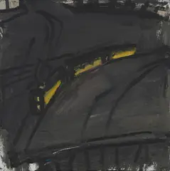 Wolfram Ebersbach, "Straßenbahn", 1991, Acryl auf Leinwand
