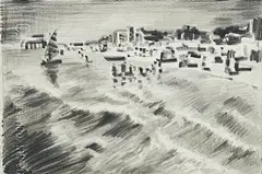 Marcel van Eeden, Ohne Titel, 2000, Nerostift auf Fabriano