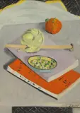 Jane Simone Bussy, Knitting, oil on canvas