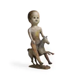 David Tolley, Horse and figure, mixed media sculpture with pigment