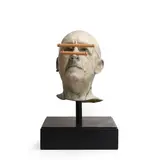 John Davies, Head of William Jeffrey with Devices, painted polyester resin