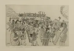 Anthony Gross, Whit Monday Fair, Blackheath' No. 2, 1982 (Herdman 8203), etching
