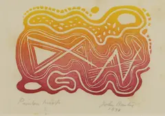 John Banting, Snake in the Grass, Alas, linocut