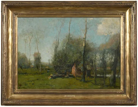 Henry Ward Ranger, Cottage Near the Village, oil on canvas