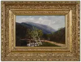 Frank Henry Shapleigh, Mt. Washington and Bridge over Ellis River, Jackson, NH
