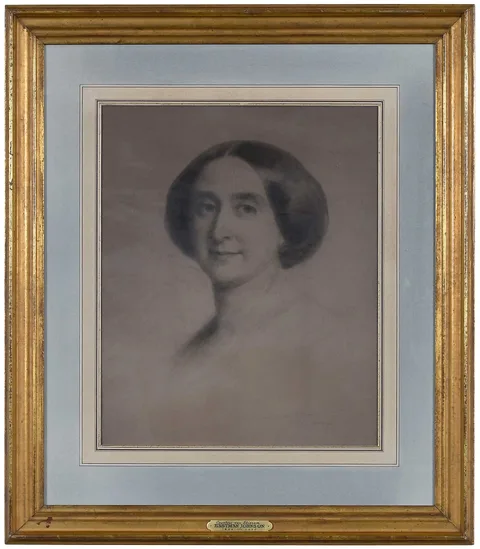 Eastman Johnson, Countess Van Stirrum, circa 1851-55, charcoal on tan paper