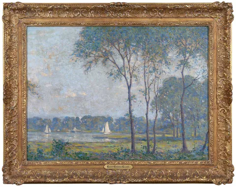 Eliot Candee Clark, Seascape, A Quiet Inlet, oil on canvas