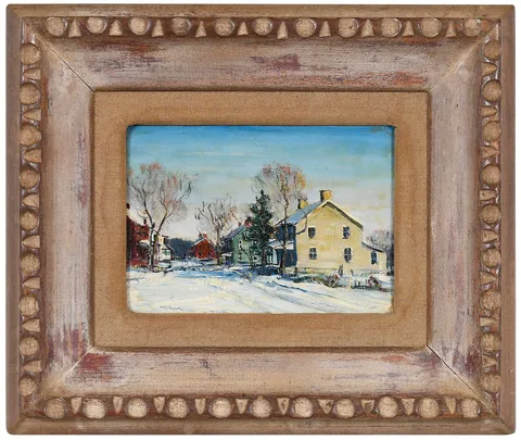 Walter Emerson Baum, Pennsylvania Village Scene, oil on canvas board