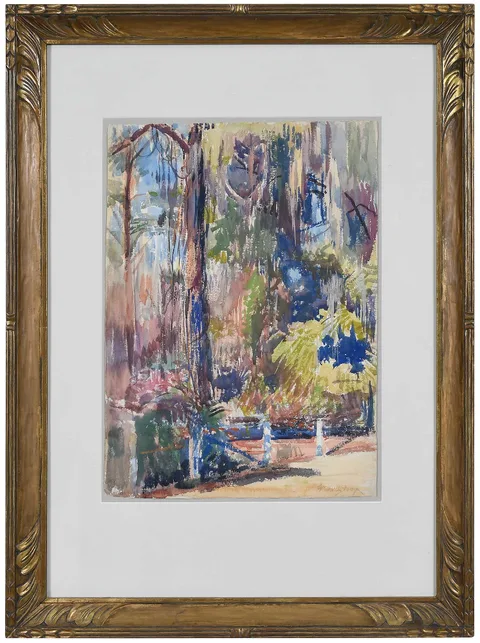 William de Leftwich Dodge, Woods with hanging moss, Savannah 1907, gouache on paper