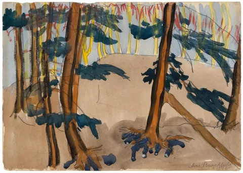 Charles E. Burchfield, Landscape, 1916, Watercolor and pencil