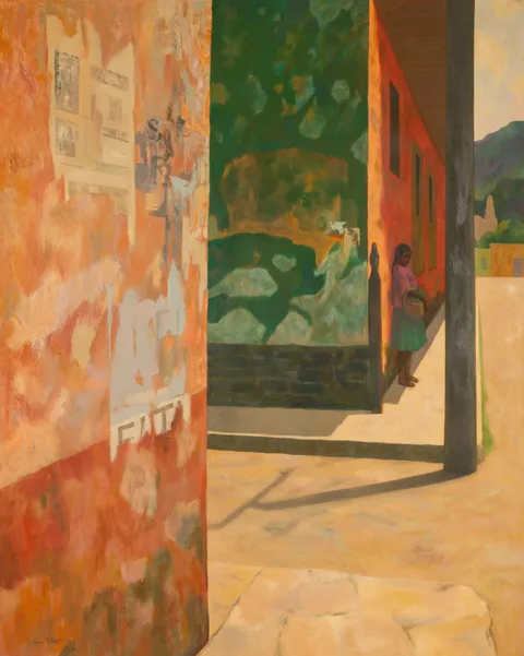Virginia Cuthbert, Street Scene, oil on canvas