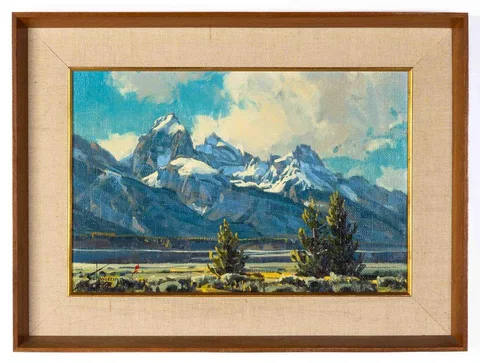 Conrad Schwiering, Evening Mantle, Jackson Hole, Wyoming, Oil on artist board
