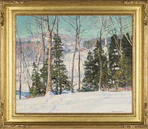 Impressionist Winter Landscape by George Gardner Symons, Oil on canvas, sold Mar 2026