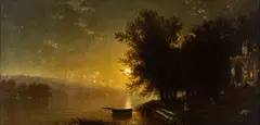 Alfred Thompson Bricher, White Mountains, NH Nocturne, 1864, Oil on Canvas