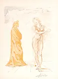 Virgil Comforts Dante, Inferno 2 by Salvador Dalí, 1959-63, Woodcut on Paper, sold Feb 2025