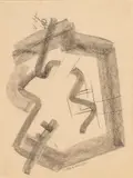 Victor Vasarely, Untitled, 1946, Charcoal Drawing on Paper