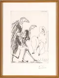 Pablo Picasso, Grosse Courtisane Saluée Par Trois Gentilshommes Linéaires (from La Série 347), 1968, Etching on Wove Paper
