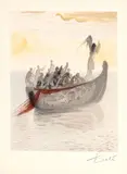 La Barque Du Nocher, Purgatory 2 by Salvador Dalí, 1959-63, Woodcut on Paper, sold Feb 2025