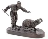 Evgenij Aleksandrovic Lansere, Untitled, Bronze Sculpture, Shepherd with Ram