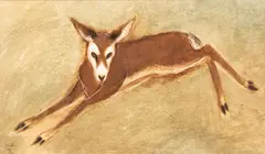 Charles Culver, Deer Reclining, Pastel on Paper