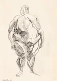 Lewis Cohen, Study of a Woman, 1969, Charcoal Sketch on Paper