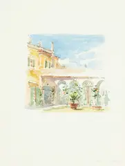 Mignonette Yin Cheng, Villa, 1992, Watercolor on Paper