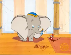 Ward Kimball, Dumbo & Timothy, for Walt Disney Studios Serigraph Cel on a Facsimile Background