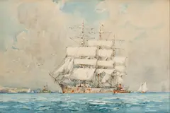Off Falmouth England by Frank Kelsey, Watercolor on Paper, sold Feb 2025