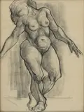 Jolly Shoemacker, Female Nude, circa 1971, Ink on Paper