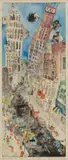 Barbara Greene Mann, Grand River And Griswold, 1983, Hand Colored Lithograph on Paper
