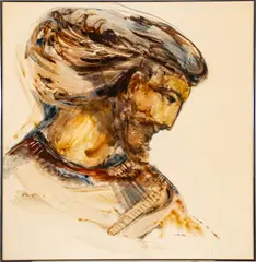 Ljubo Biro, Greek Profile, circa 1970, Reverse Painted Acrylic on Acrylic