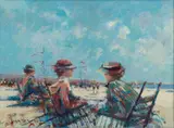 Donald Purdy, Untitled, Oil on Canvas "Long Island Beach Scene"